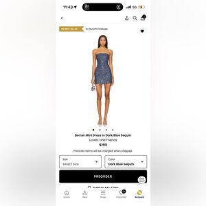 Lovers + Friends Navy Sequin Mini Dress